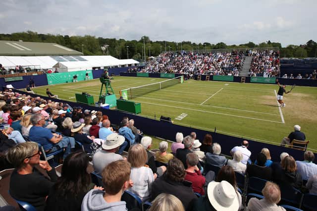 Home favourite: Ilkley's JB Pickard brushed off a delay caused by a fire alarm to come through qualifying for this year’s LTA British Tour event at his host club. (Photo by Alex Livesey/Getty Images for LTA)