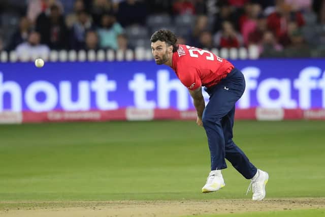 England's Reece Topley bowls during the first Vitality IT20 match at The Seat Unique Stadium, Bristol. (Picture: Simon Marper/PA Wire)