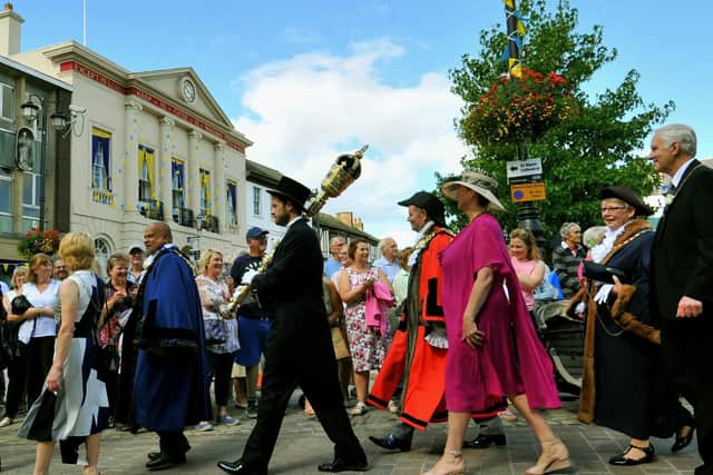Yorkshire day sees mayors from across Yorkshire walk through the town chosen to hold the festivities