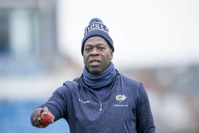 Looking up: Yorkshire coach Ottis Gibson said he is not concerned about being draw into a relegation battle. Picture by Allan McKenzie/SWpix.com