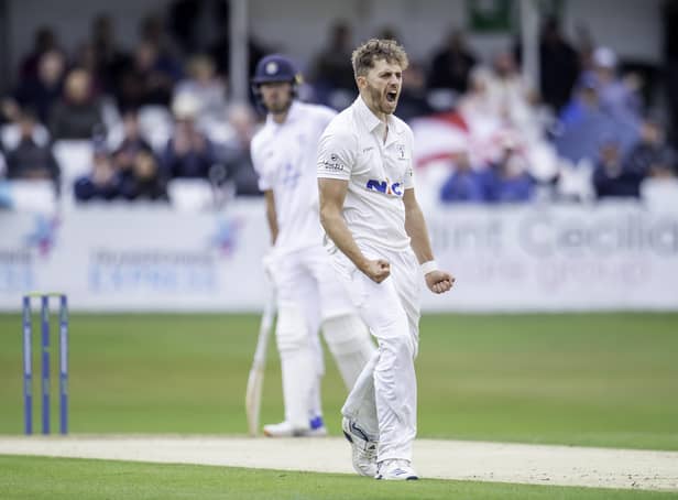 Brace: Yorkshire's Ben Coad took the wickets of Ian Holland and Joe Weatherby but Hampshire eased to a seven-wicket win. Picture by Allan McKenzie/SWpix.com