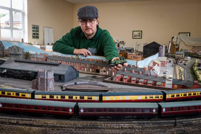Robert Eyre, working on one of the layouts at Barnsley Model Railway Club.