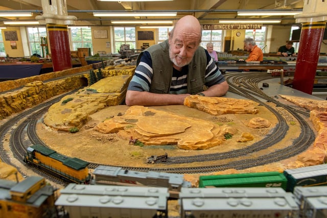 Keighley Model Railway Club Chairman Steve Ward and the American DCC layout.