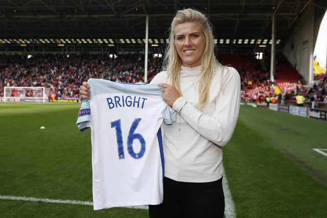 England international Millie Bright with her shirt from the 2017 European Championships at Bramall Lane (Picture: Simon Bellis/SportImage)