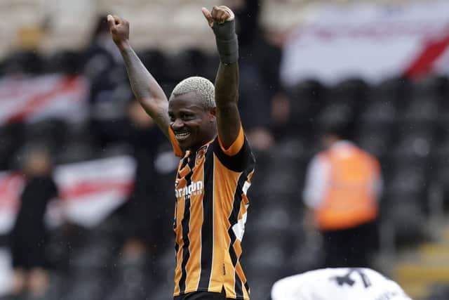 Match-winner: Summer signing Jean Michael Seri celebrates after his late goal earned Hull City victory. (Picture: Richard Sellers/PA)
