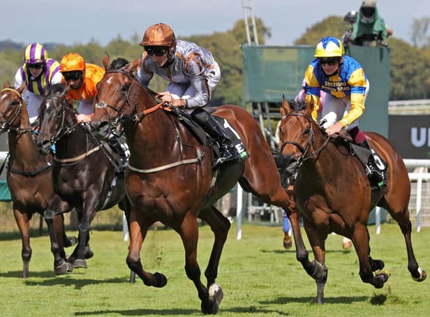 Past winner: Summerghand ridden by Danny Tudhope wins the Unibet Stewards' Cup in 2020. Picture: Debbie Burt/PA Wire.