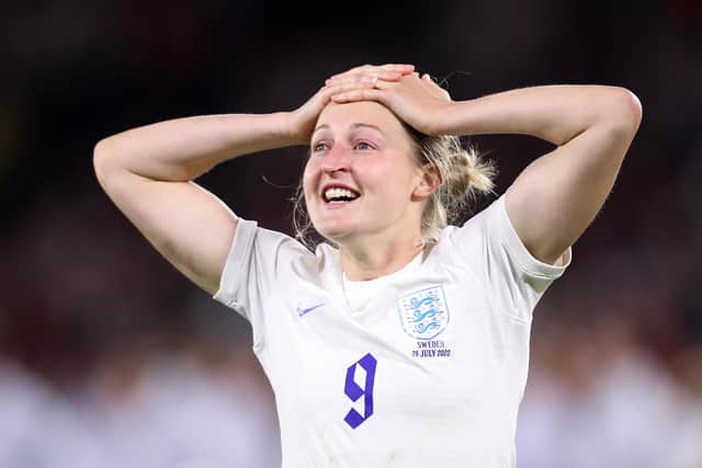 Disbelief: The emotion pours out of Ellen White of England after the semi-final win over Sweden. (Picture Naomi Baker/Getty Images)