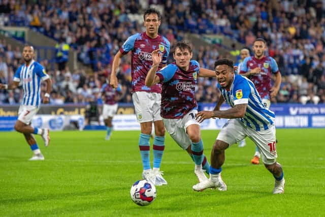 Huddersfield Town's Josh Koroma watches as the ball runs out of play against Burnley at the John Smith's Stadium Picture: Bruce Rollinson