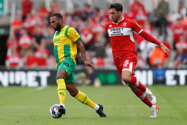 Middlesbrough's Matt Crooks and West Bromwich Albion's Matt Phillips in action during the Sky Bet Championship opener at the Riverside Stadium (Picture: PA)