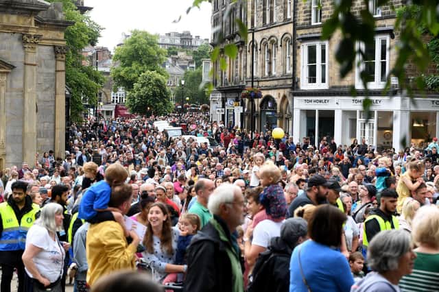 Crowds pack the streets of Harrogate