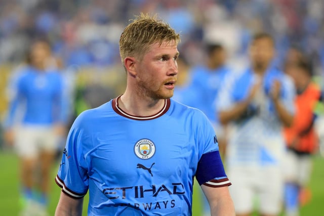 De Bruyne scored 15 goals and registered eight assists for Man City last season and is the team's main creative spark.