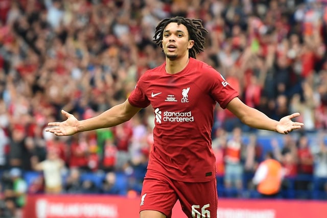 The right-back started his 2022-23 season off in style as he scored Liverpool's opening goal in their 3-1 win over Man City in the Community Shield.