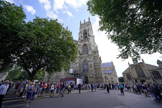Hundreds gathered outside the Minster to pay their respects and to give a round of applause to the beloved presenter.