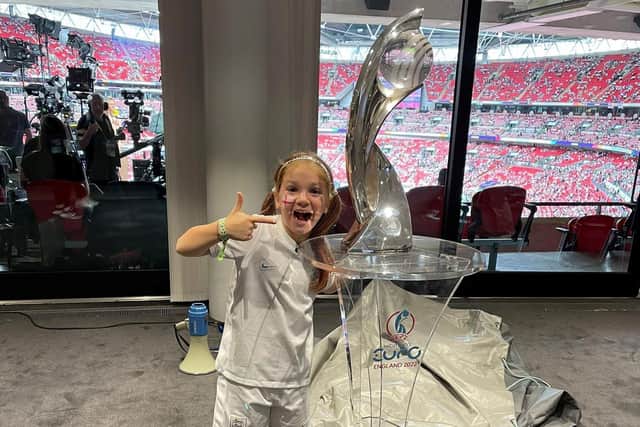Tess got to celebrate with the trophy after the final