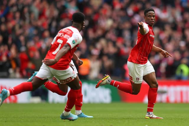 FINDING THE NET: Chiedozie Ogbene scored for Rotherham in their draw with Swansea. Picture: Getty Images.