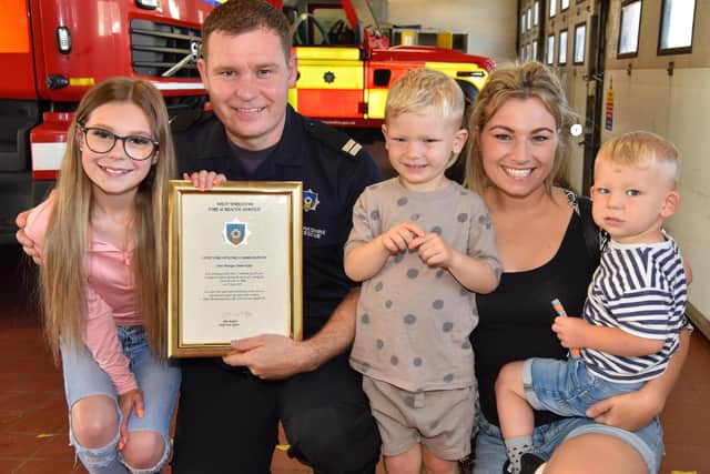 Photos of Adam with white watch and family, plus the CFO John Roberts.