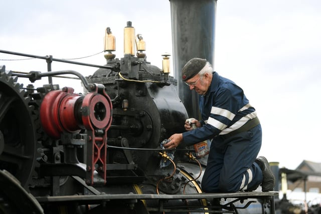 Colin Hutton tends to his traction engine