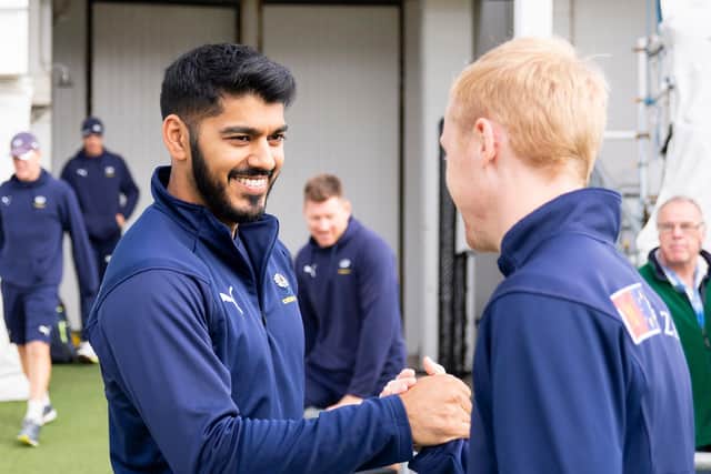 Kunwar Bansil - pictured with with Jonathan Tattersall at Headingley at the end of the 2018 season. Picture by Allan McKenzie/SWpix.com