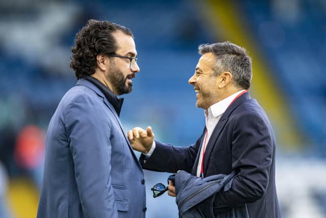 SUPPORTING ROLE: Leeds United owner Andrea Radrizzani chats with Victor Orta, director of football. Picture: Tony Johnson