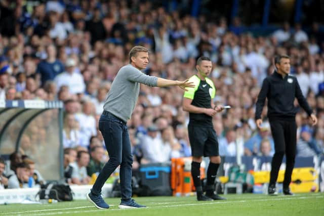 Awesome: Leeds United manager Jesse Marsch enjoyed the atmosphere at a packed Elland Road where Leeds won 2-1. Picture: Simon Hulme
