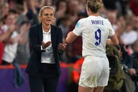 M&S has seen sales of the suit worn by England women’s manager Sarina Wiegman soar since the Euro 2022 games.