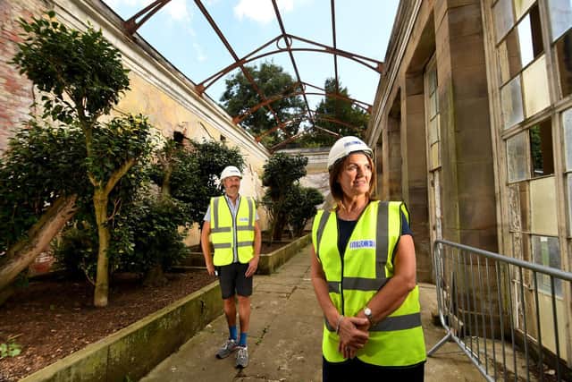 The Camellia House, at Wentworth Woodhouse, is going to be renovated. Pictured are Sarah McLeod the Trusts CEO and Head Gardener Scott Jamieson. Image: Simon Hulme