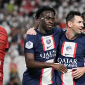 TRANSFER TARGET: Arnaud Kalimuendo, left, will be allowed to leave PSG this summer, according to reports. Picture: Getty Images.