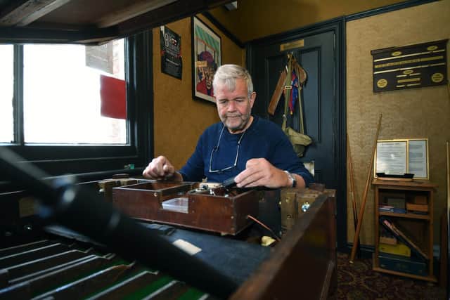 Graham Durant, who makes and fixes bar billiards tables.