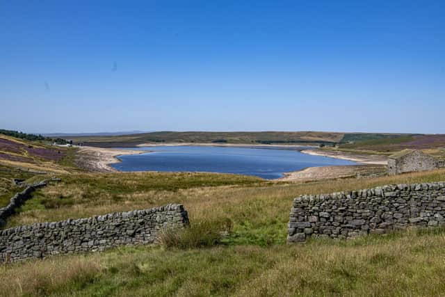 Low water levels at Grimwith Reservoir near Grassington. Picture Tony Johnson