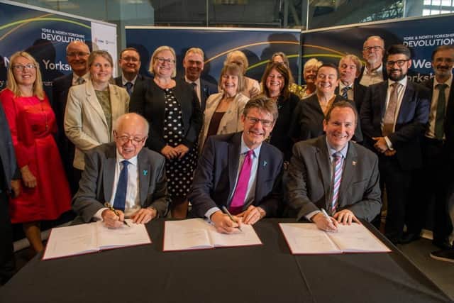 The signing of the devolution deal for York and North Yorkshire.