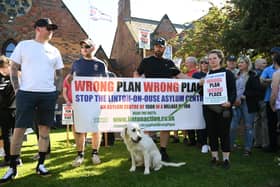 Residents protest against the plans to open an asylum seeker centre in Linton-on-Ouse.