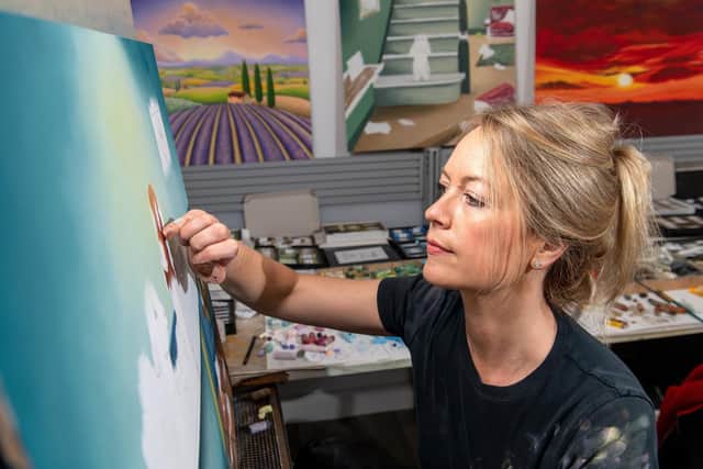 Lucy Pittaway at work in her studio.