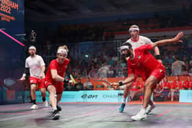 Golden duo: James Willstrop, left, and Declan James who won the Commonwealth Games gold medal in the squash doubles at Birmingham.Picture: Clive Brunskill/Getty Images
