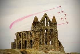 The Red Arrows over Whitby in 2018 - but it wasn't to be in 2022