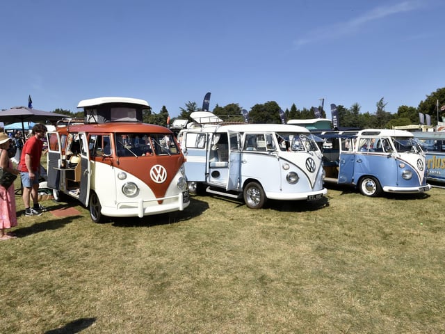 Campervans line up for inspection