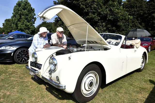 Phil and Nancy Otterburn from Swainby, near Stokesley, brought their XK120 coupe from 1953