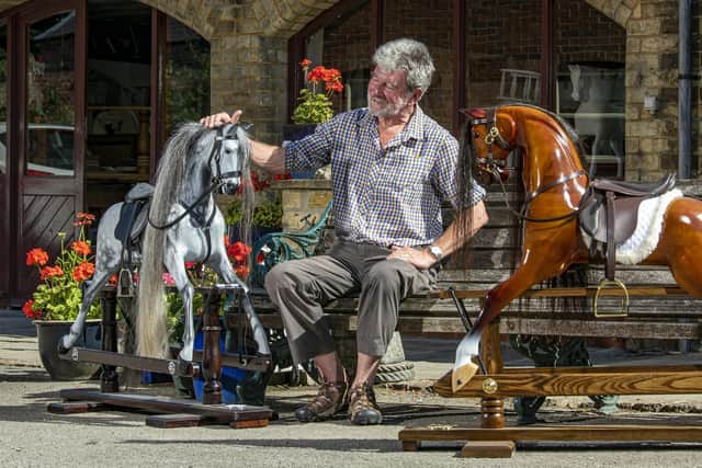 Anthony Drew, who started designing and making horses back in 1976 with finished horses at The Rocking Horse Shop in Fangfoss, York. Picture Tony Johnson
