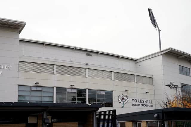 A general view after sponsorship signage was removed from Headingley Stadium, home of Yorkshire Cricket Club. Yorkshire CCC lost several sponsors over their handling of Azeem Rafiq's racism claims. (Picture: PA)