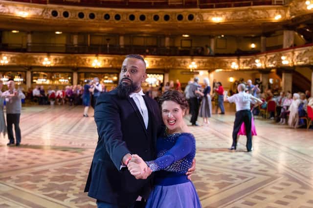 ballroom: Rosie Jones and Guz Khan at Blackpool Tower Ballroom. Picture: PA/Channel 4/CPL Production.
