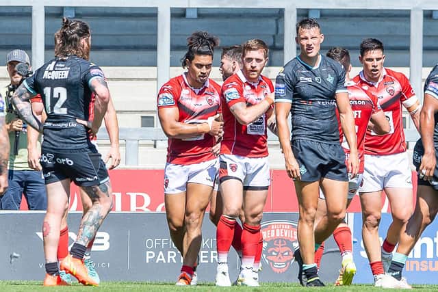 Huddersfield Giants had no answer to Salford Red Devils in the first half last week. (Picture: SWPix.com)