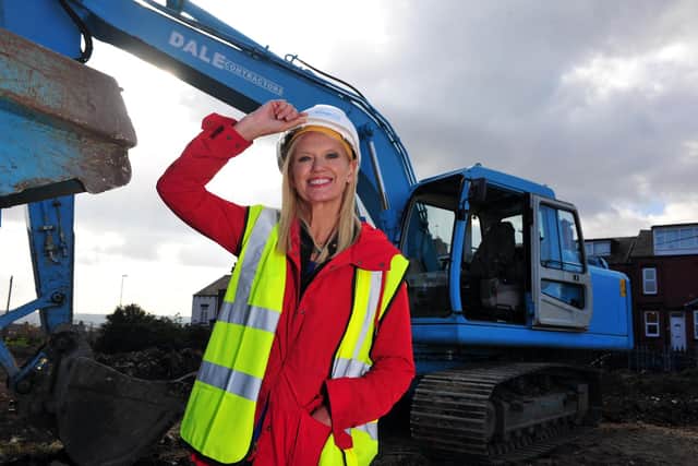 Anneka Rice visits former site of Mount St Mary's Primary School, Raincliffe Road,  home to a new centre for Leeds Mencap Pic from 2015 by Tony Johnson