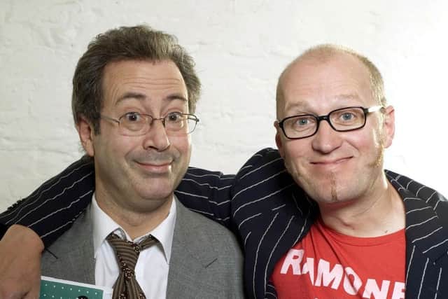 Pictured with fellow alternative comedian Adrian Edmundson