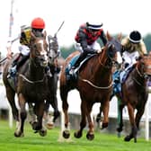 Fair Clip': Blue for You ridden by jockey Danny Tudhope (second right) wins the Clipper Logistics (Heritage Handicap) on day two of the Ebor Festival at York Racecourse. Picture: Mike Egerton/PA Wire.