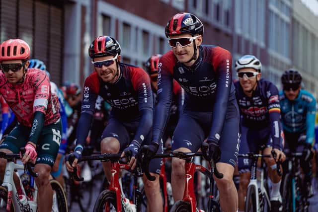 RAPID PROGRESSION: Ben Turner, right, of the Ineos Grenadiers is competing at the Vuelta a Espana - soemething he admits was not on his mind until recently. Picture: Zac Williams/SWpix.com