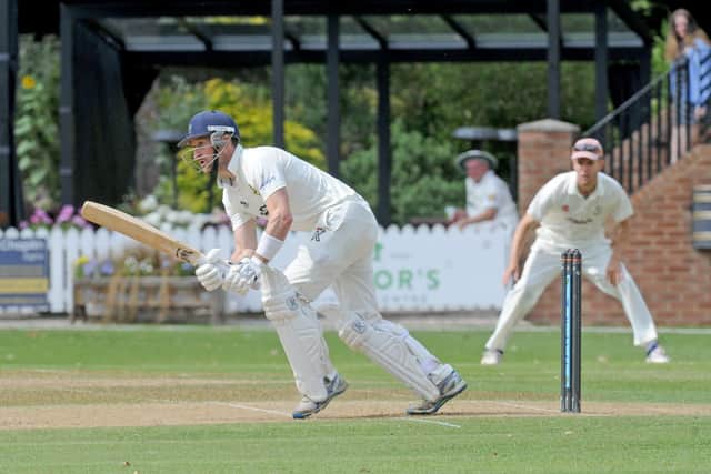 New Farnley batter Lee Goddard scored 106 but it wasn't enough to prevent a nine-wicket victory for Bradford Premier Division rivals Woodlands. Picture: Steve Riding.