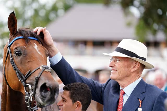 Trainer John Gosden with Trawlerman following victory in the Sky Bet Ebor Handicap on day four of the Ebor Festival at York Picture: Mike Egerton/PA