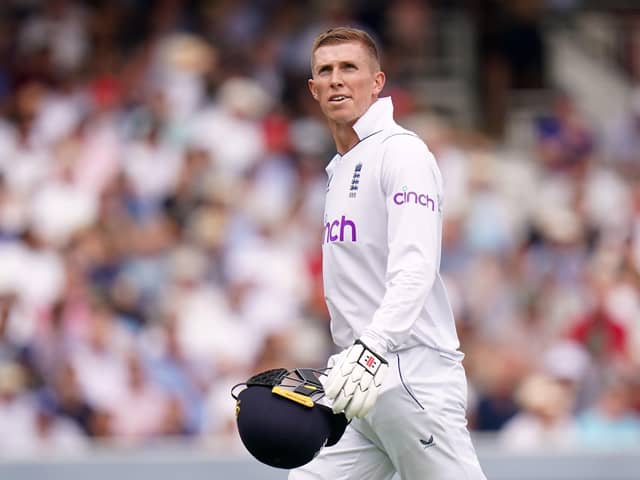 UNDER PRESSURE: England's Zak Crawley walks off the pitch after losing his wicket during day three against South Africa at Lord's Picture: Adam Davy/PA