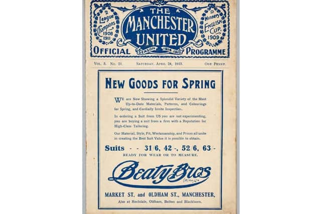 The match programme from the 1915 FA Cup final