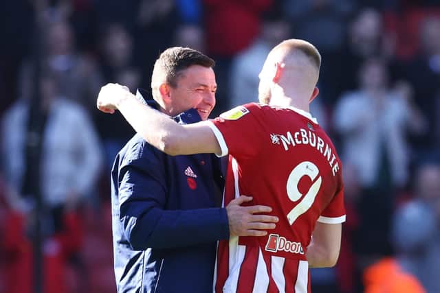 FATHER FIGURE: Oli McBurnie says Paul Heckingbottom is like a second Dad. Picture: Darren Staples/Sportimage.