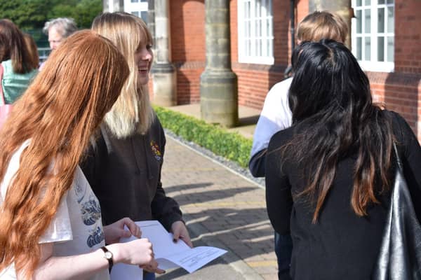 GCSE students receive their results.